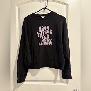 Luna Peak Black Graphic Sweatshirt - Good Things Are Coming